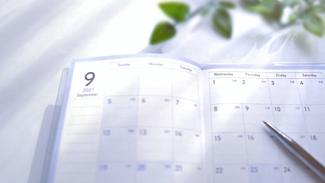 スケジュール帳のイメージ写真
