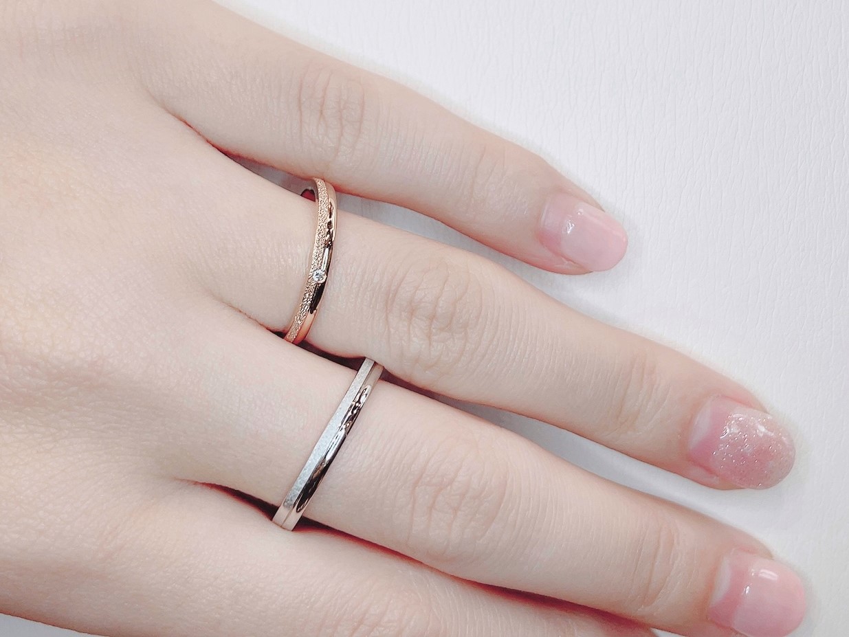 ラプンツェル結婚指輪OneWish着用