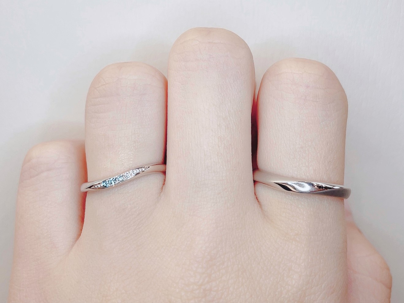 カフェリング結婚指輪ローブドゥマリエ着用