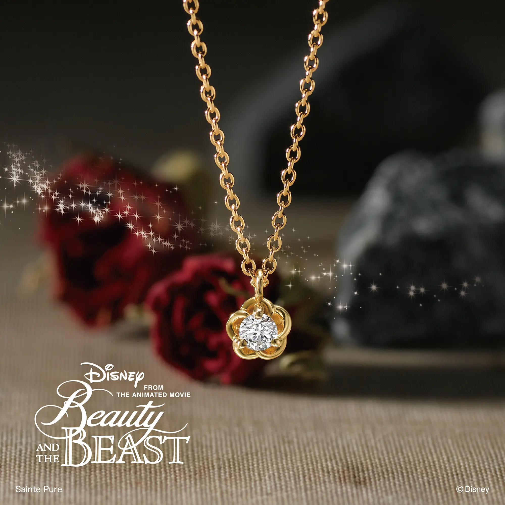 魔法の薔薇プチペンダント｜Disney Beauty and THE BEAST｜婚約指輪 