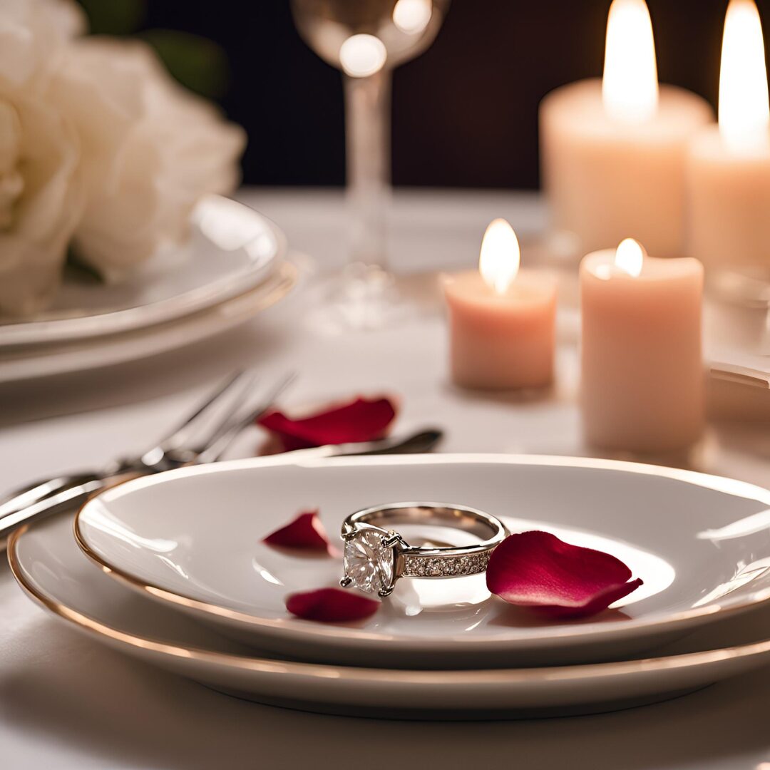 お皿に乗る婚約指輪