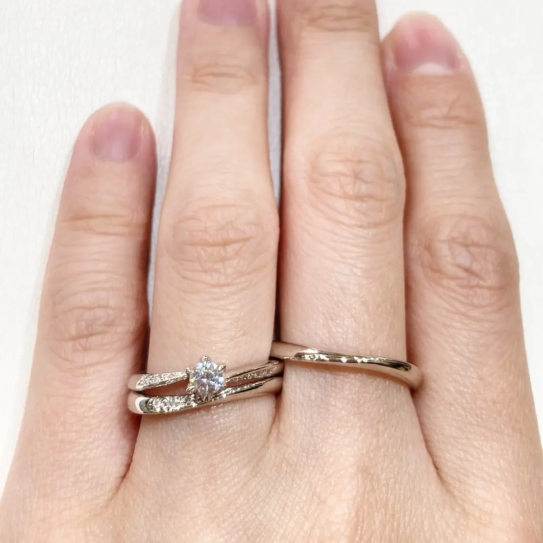な*な様 【詳細不明】結婚指輪 婚約指輪 10号 P950 0.21 婚約指輪・結婚指輪【桜あわせ】 | 杢目金屋 お客様の声(32,000