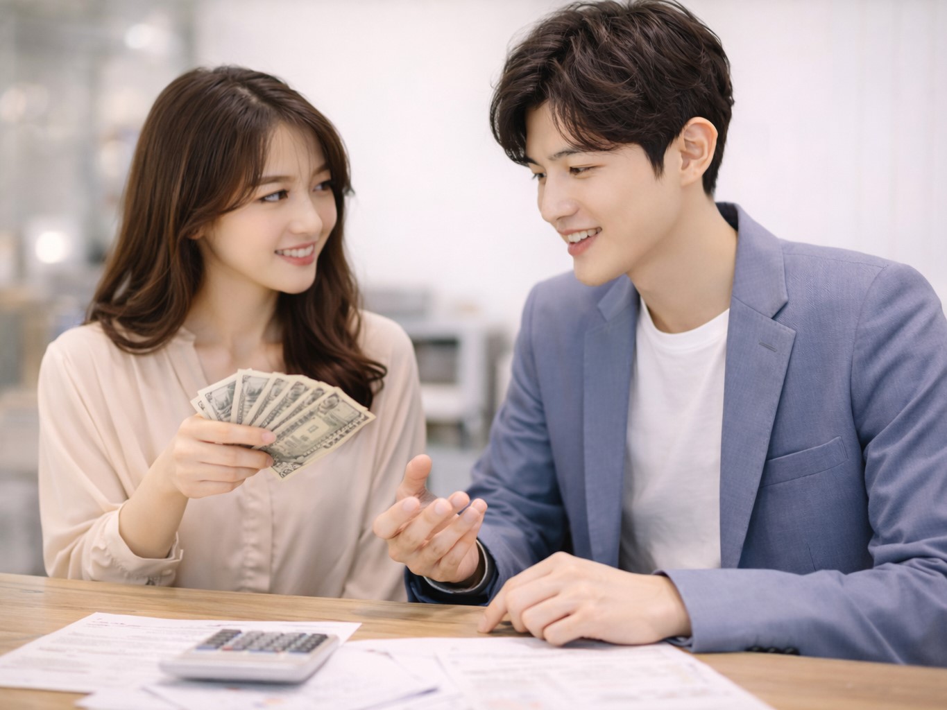 予算を相談するカップルイメージ