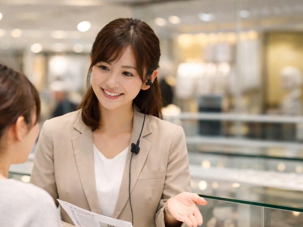 説明する販売員